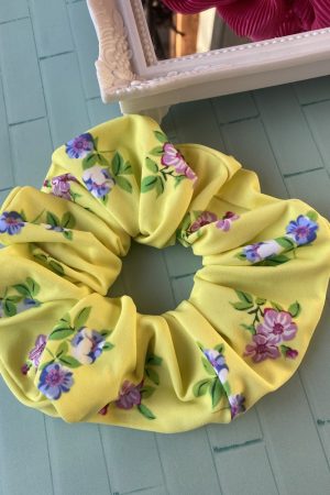 Scrunchie Amarillo Flores