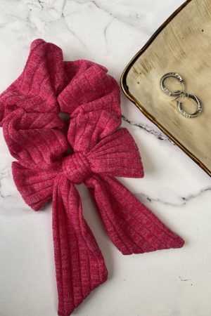 Coleta Con Lazo Fucsia