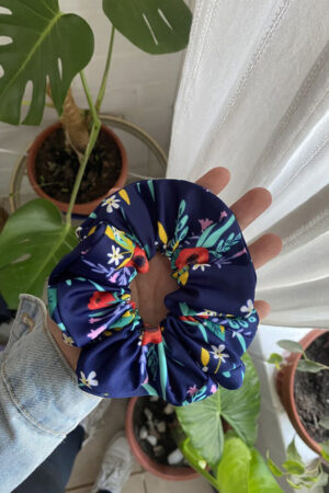 Scrunchie Azul Floreado