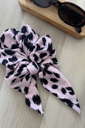 Coleta Con Lazo Print Rosa